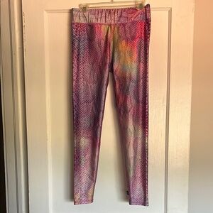 Terez Pink and Purple Snake Pattern Leggings